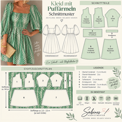 Sabines Sommerkleider Kollektion | 10 PDF-Schnittmuster