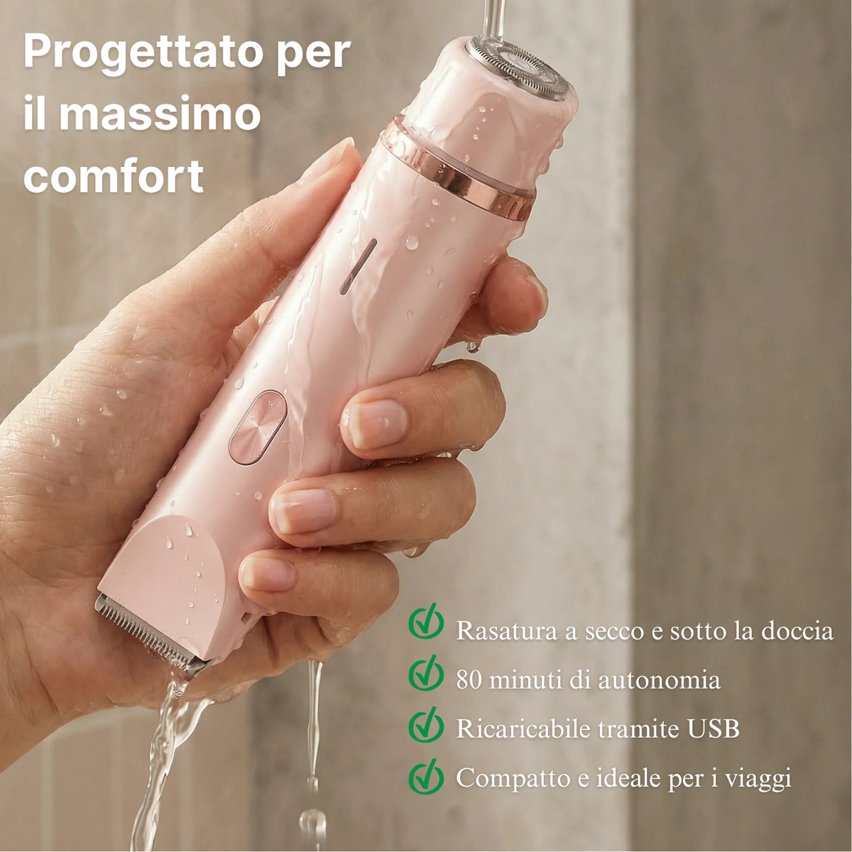 Lady Shaver Elettrico 2 in 1